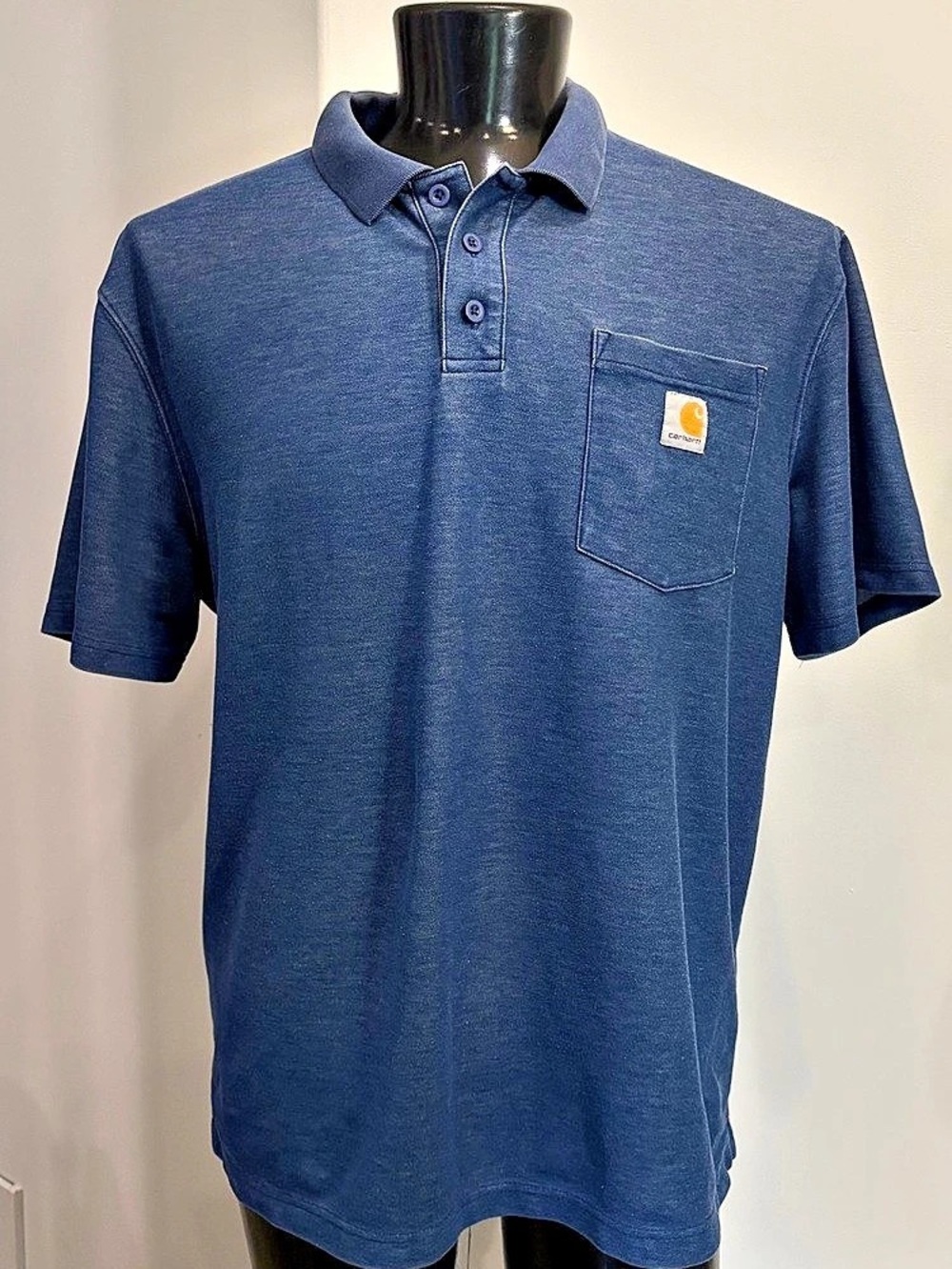 Carhartt K570 Dark Cobalt Blue Heather Pocket Polo Men’s XL